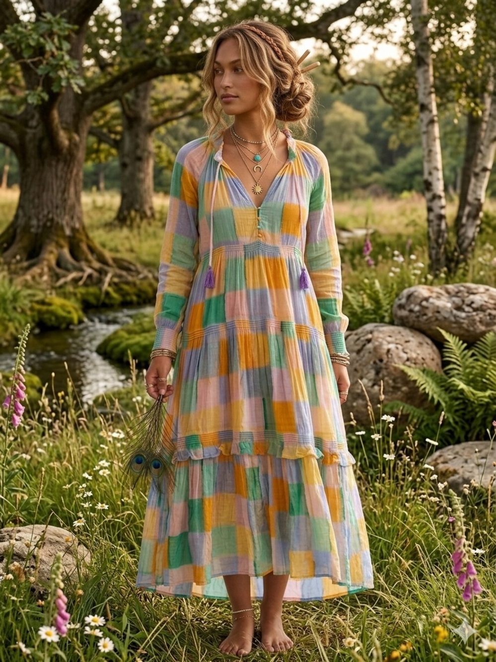 Anthropologie Dress Womens Boho The Marais Chiffon Maxi - Picture 3 of 11